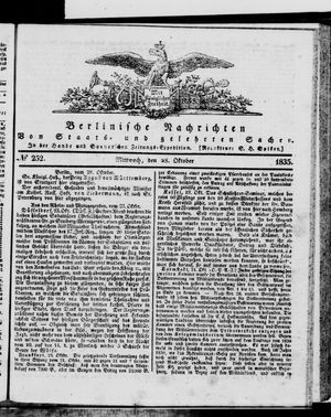 Berlinische Nachrichten von Staats- und gelehrten Sachen vom 28.10.1835