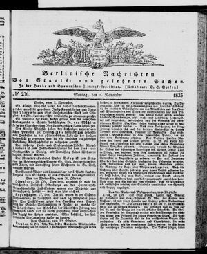 Berlinische Nachrichten von Staats- und gelehrten Sachen vom 02.11.1835