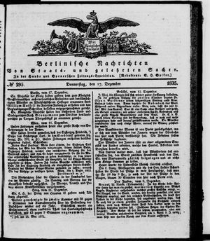 Berlinische Nachrichten von Staats- und gelehrten Sachen vom 17.12.1835