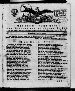 Berlinische Nachrichten von Staats- und gelehrten Sachen vom 02.01.1836