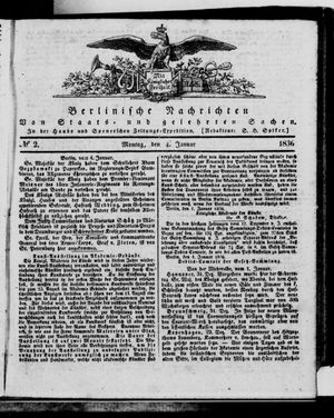 Berlinische Nachrichten von Staats- und gelehrten Sachen vom 04.01.1836
