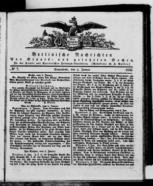 Berlinische Nachrichten von Staats- und gelehrten Sachen vom 09.01.1836