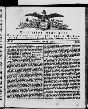 Berlinische Nachrichten von Staats- und gelehrten Sachen vom 23.01.1836