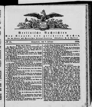 Berlinische Nachrichten von Staats- und gelehrten Sachen vom 06.02.1836