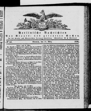Berlinische Nachrichten von Staats- und gelehrten Sachen vom 16.03.1836