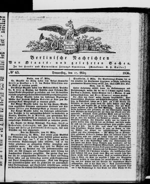 Berlinische Nachrichten von Staats- und gelehrten Sachen vom 17.03.1836