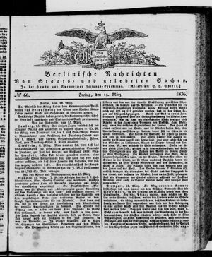Berlinische Nachrichten von Staats- und gelehrten Sachen vom 18.03.1836