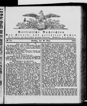 Berlinische Nachrichten von Staats- und gelehrten Sachen vom 29.03.1836