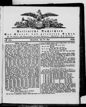 Berlinische Nachrichten von Staats- und gelehrten Sachen vom 14.05.1836