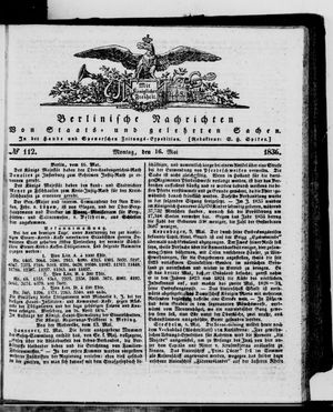 Berlinische Nachrichten von Staats- und gelehrten Sachen vom 16.05.1836