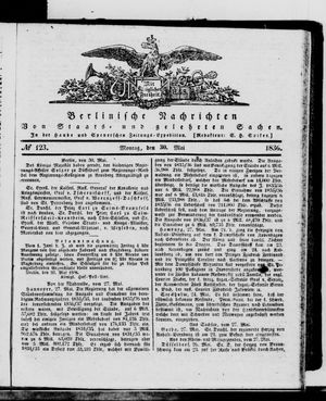 Berlinische Nachrichten von Staats- und gelehrten Sachen vom 30.05.1836