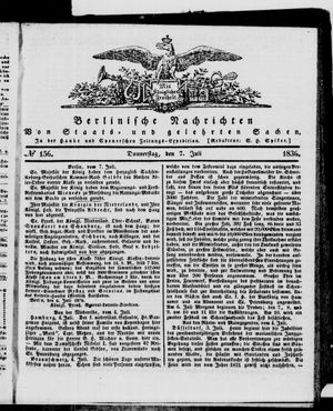 Berlinische Nachrichten von Staats- und gelehrten Sachen vom 07.07.1836