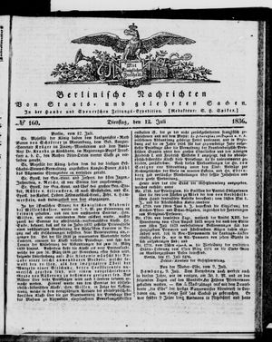 Berlinische Nachrichten von Staats- und gelehrten Sachen vom 12.07.1836