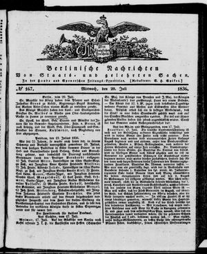 Berlinische Nachrichten von Staats- und gelehrten Sachen vom 20.07.1836