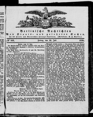 Berlinische Nachrichten von Staats- und gelehrten Sachen on Jul 22, 1836
