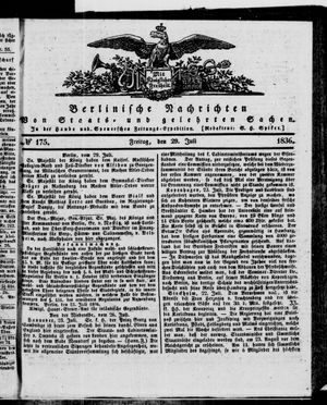 Berlinische Nachrichten von Staats- und gelehrten Sachen vom 29.07.1836