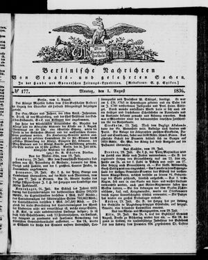 Berlinische Nachrichten von Staats- und gelehrten Sachen vom 01.08.1836