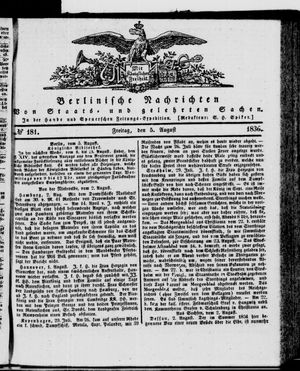 Berlinische Nachrichten von Staats- und gelehrten Sachen vom 05.08.1836