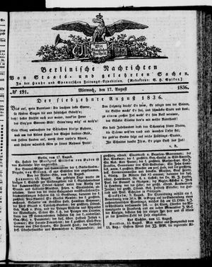 Berlinische Nachrichten von Staats- und gelehrten Sachen vom 17.08.1836