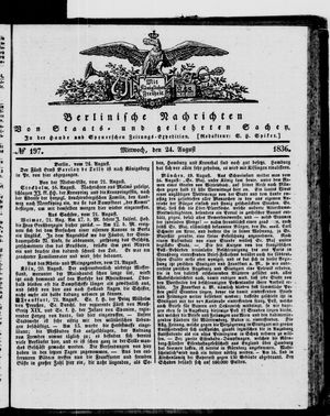Berlinische Nachrichten von Staats- und gelehrten Sachen vom 24.08.1836