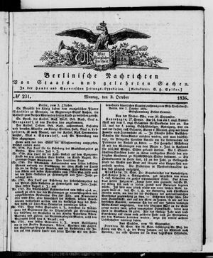 Berlinische Nachrichten von Staats- und gelehrten Sachen vom 03.10.1836