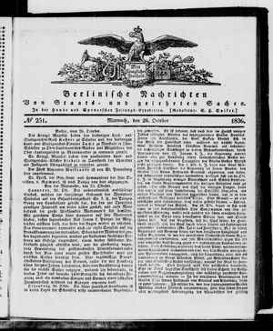Berlinische Nachrichten von Staats- und gelehrten Sachen vom 26.10.1836