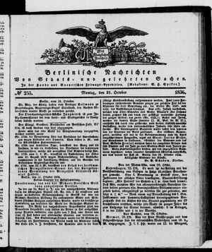Berlinische Nachrichten von Staats- und gelehrten Sachen vom 31.10.1836