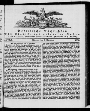 Berlinische Nachrichten von Staats- und gelehrten Sachen on Nov 9, 1836