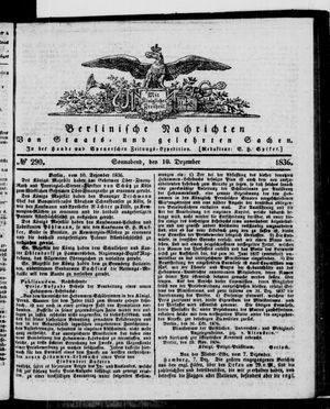 Berlinische Nachrichten von Staats- und gelehrten Sachen on Dec 10, 1836