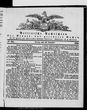 Berlinische Nachrichten von Staats- und gelehrten Sachen vom 23.12.1836