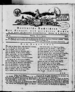 Berlinische Nachrichten von Staats- und gelehrten Sachen vom 02.01.1837