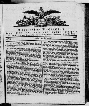 Berlinische Nachrichten von Staats- und gelehrten Sachen vom 03.01.1837
