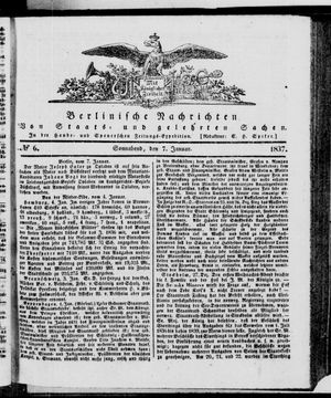 Berlinische Nachrichten von Staats- und gelehrten Sachen vom 07.01.1837