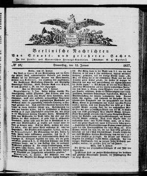 Berlinische Nachrichten von Staats- und gelehrten Sachen vom 12.01.1837