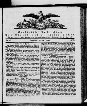 Berlinische Nachrichten von Staats- und gelehrten Sachen vom 14.01.1837