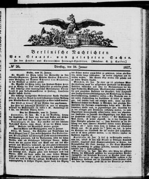 Berlinische Nachrichten von Staats- und gelehrten Sachen vom 24.01.1837