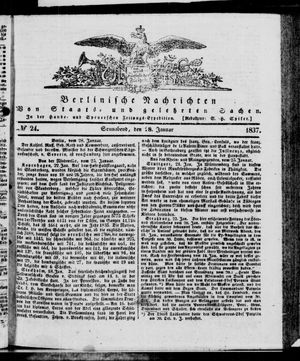 Berlinische Nachrichten von Staats- und gelehrten Sachen vom 28.01.1837