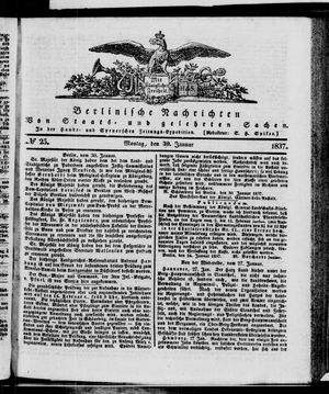 Berlinische Nachrichten von Staats- und gelehrten Sachen vom 30.01.1837