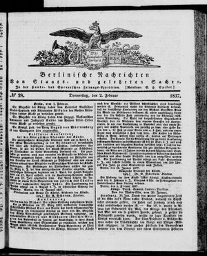 Berlinische Nachrichten von Staats- und gelehrten Sachen vom 02.02.1837