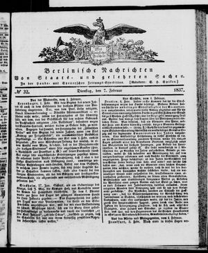 Berlinische Nachrichten von Staats- und gelehrten Sachen vom 07.02.1837