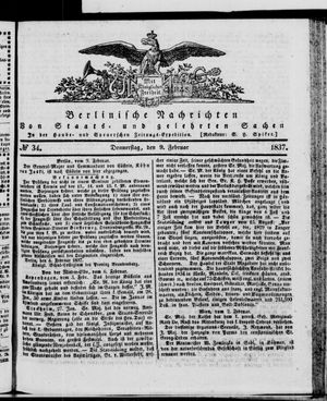 Berlinische Nachrichten von Staats- und gelehrten Sachen vom 09.02.1837