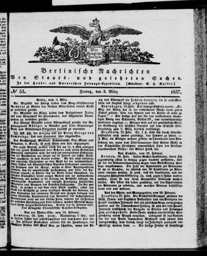 Berlinische Nachrichten von Staats- und gelehrten Sachen vom 03.03.1837