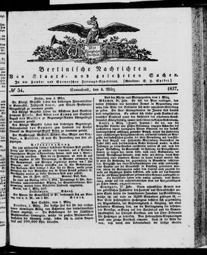 Berlinische Nachrichten von Staats- und gelehrten Sachen on Mar 4, 1837