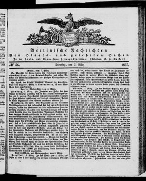 Berlinische Nachrichten von Staats- und gelehrten Sachen vom 07.03.1837