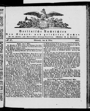 Berlinische Nachrichten von Staats- und gelehrten Sachen on Mar 8, 1837
