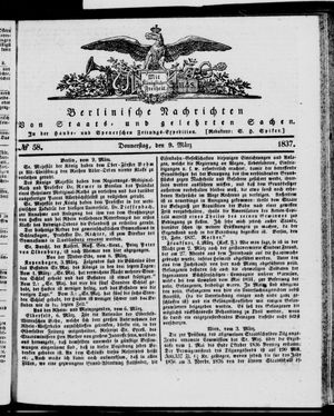 Berlinische Nachrichten von Staats- und gelehrten Sachen vom 09.03.1837