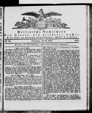 Berlinische Nachrichten von Staats- und gelehrten Sachen vom 23.03.1837