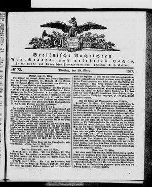 Berlinische Nachrichten von Staats- und gelehrten Sachen vom 28.03.1837