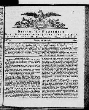 Berlinische Nachrichten von Staats- und gelehrten Sachen vom 31.03.1837