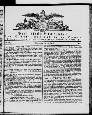 Berlinische Nachrichten von Staats- und gelehrten Sachen vom 05.04.1837